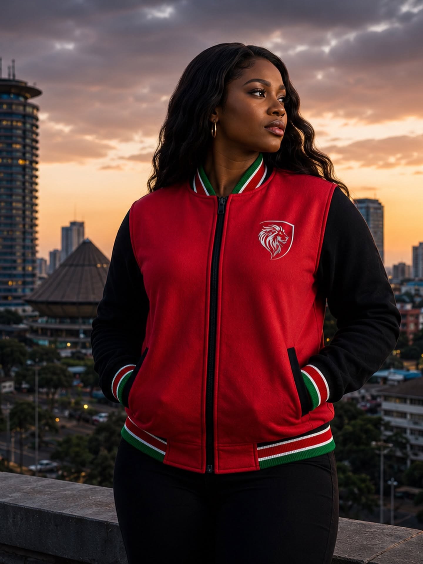 Mkenya Daima Red Fleece Jacket