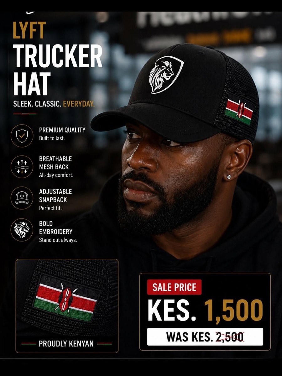 black trucker cap